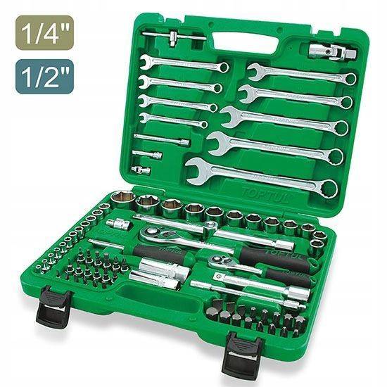 Zdjęcie Zestaw kluczy nasadowych 1/4" 1/2" 82 el TOPTUL GCAI8201 GCAI8201,