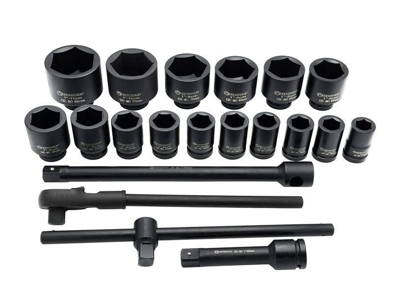Photo Socket wrench tool set 1" with ratchet and breaker bar 21 pcs STANDART ST-1020HD ST-1020HD,