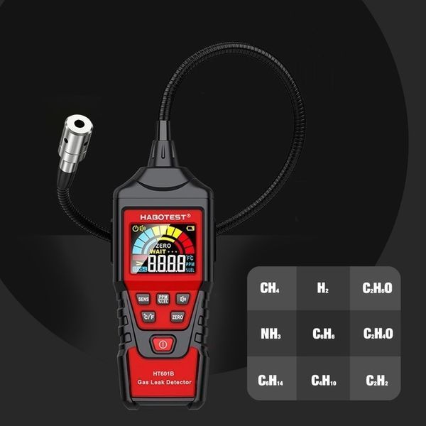 Photo Gas leak detector concentration meter with LCD screen 10,000 ppm 20.00% LEL USB-C HABOTEST HT601B HT601B,