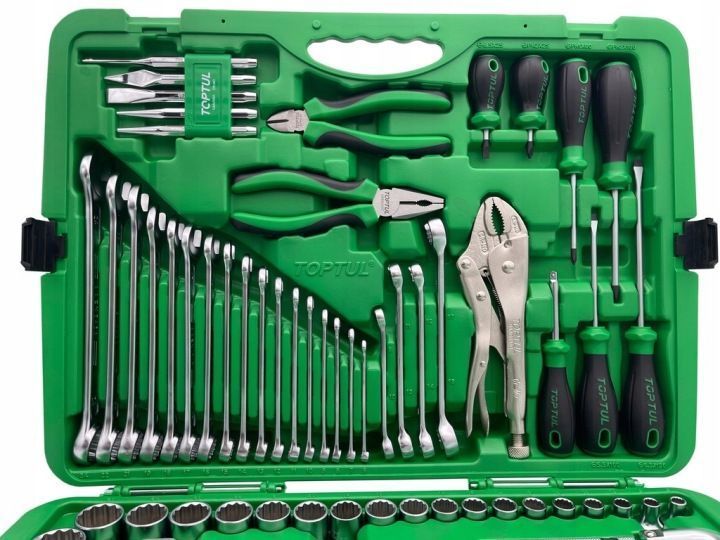 Photo Mixed tool set 12-point 1/4" and 1/2" socket wrench set 150 pcs TOPTUL GCAI150R1 GCAI150R1,