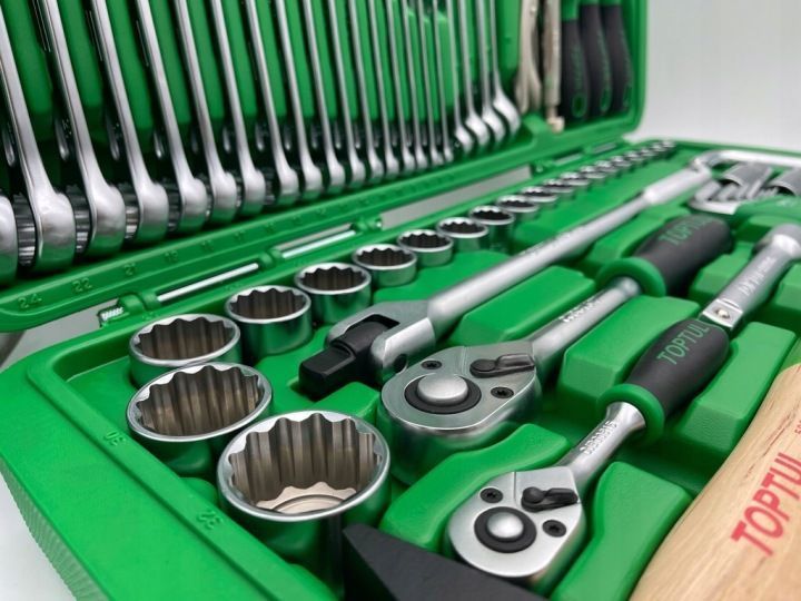 Photo Mixed tool set 12-point 1/4" and 1/2" socket wrench set 150 pcs TOPTUL GCAI150R1 GCAI150R1,