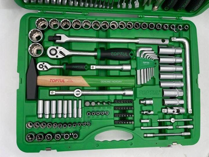 Photo Mixed tool set 12-point 1/4" and 1/2" socket wrench set 150 pcs TOPTUL GCAI150R1 GCAI150R1,