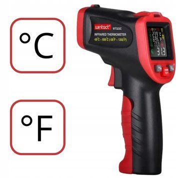 Photo Laser infrared thermometer non-contact thermocouple hygrometer emissivity &ndash;50 to +650&deg;C WINTACT WT323C WT323C,