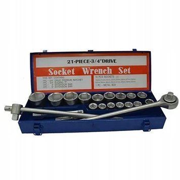 Photo Socket and bit tool set 3/4" with ratchet 20 pcs STANDART ST-3420 ST-3420,