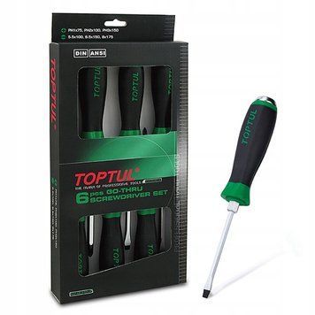 Zdjęcie Zestaw śrubokręt&oacute;w wkrętak&oacute;w do pobijania z magnesem PH/SL 6 el. TOPTUL GAAE0613 GAAE0613,