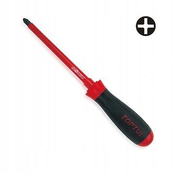 Photo Insulated electric screwdriver PH2 1000 V Phillips with magnet TOPTUL FBEB0210 FBEB0210,