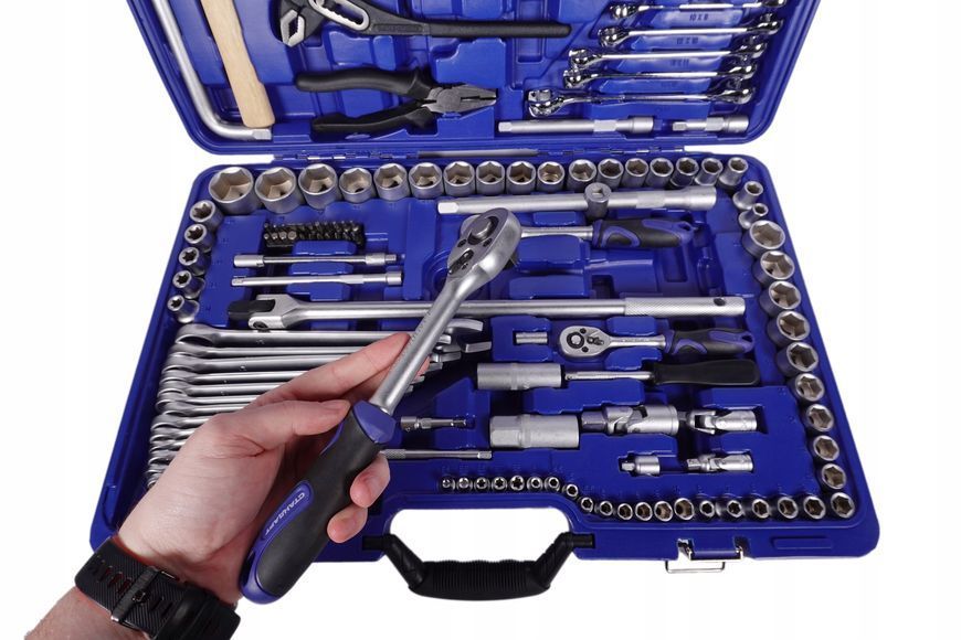 Zdjęcie Zestaw kluczy nasadowych 139el 1/4" 1/2" 3/8" śrubokręty nasadki grzechotka STANDART ST-0139 ST-0139,