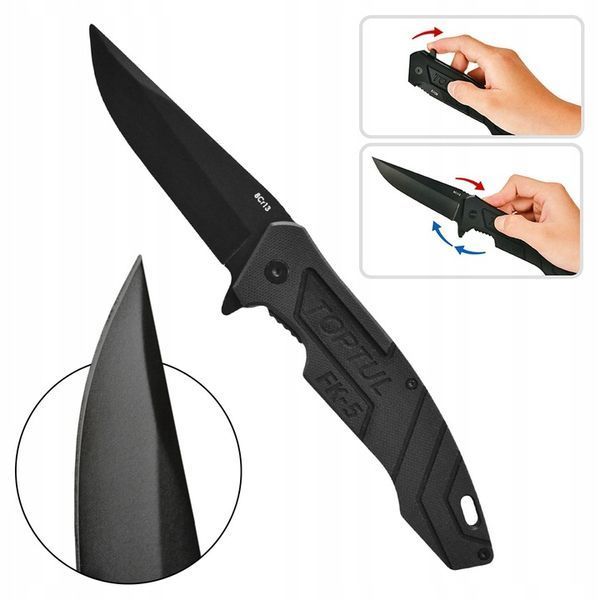 Photo Folding knife tactical hunting camping for cutting sharp L=225 mm TOPTUL FK-5 FK-5,