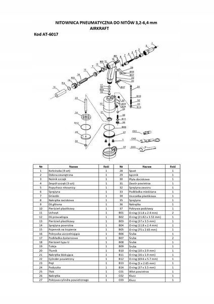 Photo Pneumatic rivet gun 3.2&ndash;6.4 mm AIRKRAFT AT-6017,