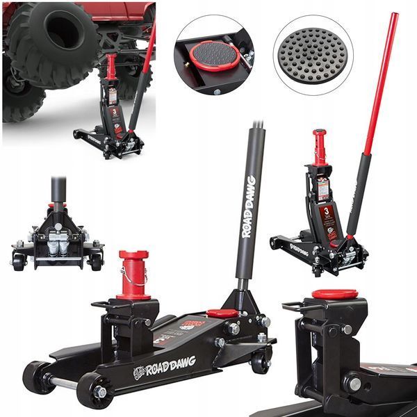Zdjęcie Podnośnik niskoprofilowy 3 t 98-770 mm 2-tłoki żaba lewarek niski samochodowy TORIN TZ830027H TZ830027H,