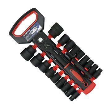 Zdjęcie Zestaw kluczy nasadowych 1/2" 20 el nasadki 8-32 mm grzechotka przedłużka STANDART ST-1220HD ST-1220HD,