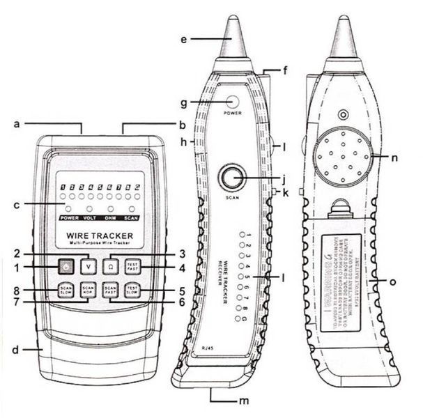 Фото Тестер провідності, детектор мережі RJ11 RJ45 BENETECH GM60 GM60,