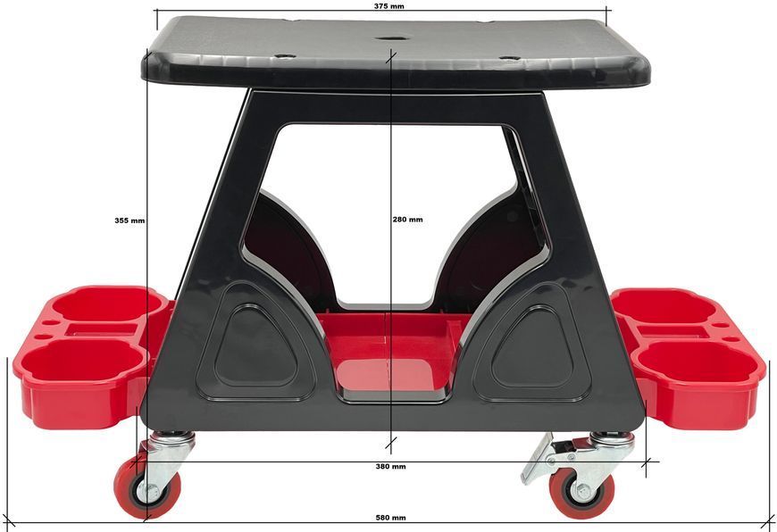 Photo Workshop stool with tool shelf on wheels G.I.KRAFT GI36001 GI36001,