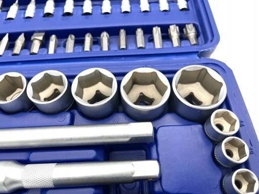 Zdjęcie Zestaw narzędzi kluczy nasadowych 108 el 1/4" 1/2" nasadek bit&oacute;w grzechotek STANDART STM-0108-6 STM-0108-6,