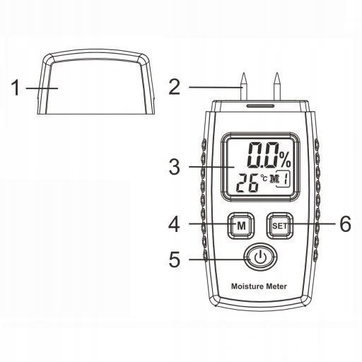 Photo Moisture meter &mdash; wood, concrete, brick, gypsum, plaster, lcd WINTACT WT660 WT660,