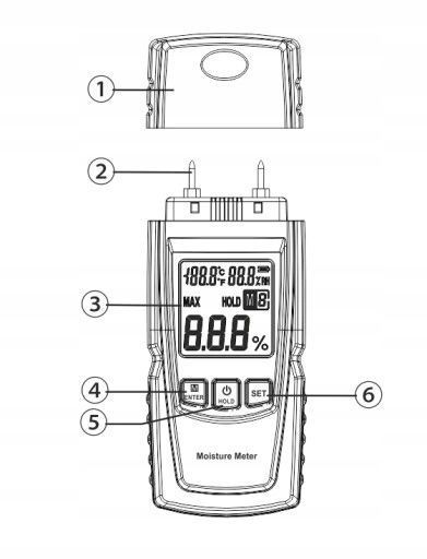 Photo Wood moisture meter ce with 4 measurement modes, 9v battery included BENETECH GM610 GM610,