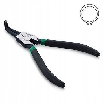 Photo Bent external circlip pliers 7" 175 mm SEGERA TOPTUL DCAA1207 DCAA1207,