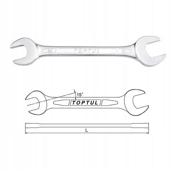 Photo Double open-end spanner 5.5&times;7 mm CR-V chrome-plated heavy-duty TOPTUL AAEJE507 AAEJE507,