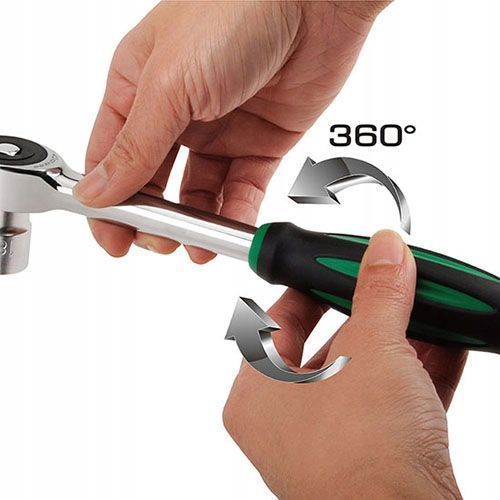 Zdjęcie Grzechotka treszczotka 1/4" 60 zęb&oacute;w 180 mm rotacyjna rękojeść TOPTUL CJTV0818 CJTV0818,