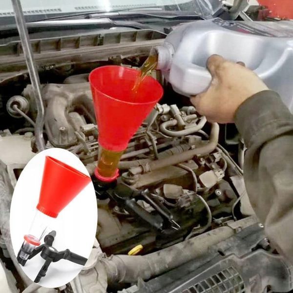 Zdjęcie Lejek do oleju silnikowego paliwa płyn&oacute;w z uchwytem i regulowanym zaciskiem G.I.KRAFT OFU2PCS OFU2PCS,