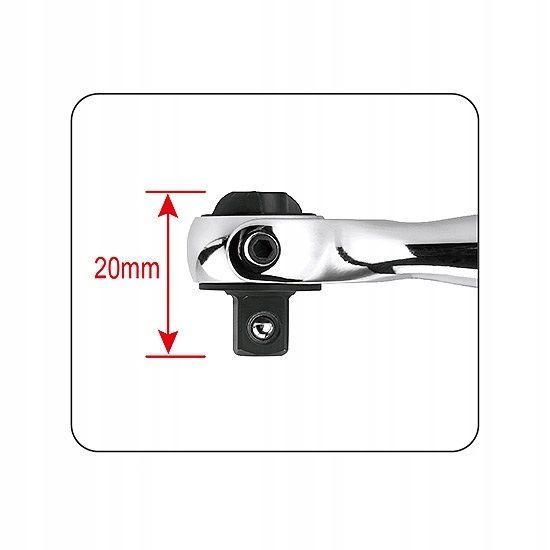 Photo Mini ratchet 1/4" with 180&deg; swivel joint 90 teeth 95 mm TOPTUL CHKX0810 CHKX0810,