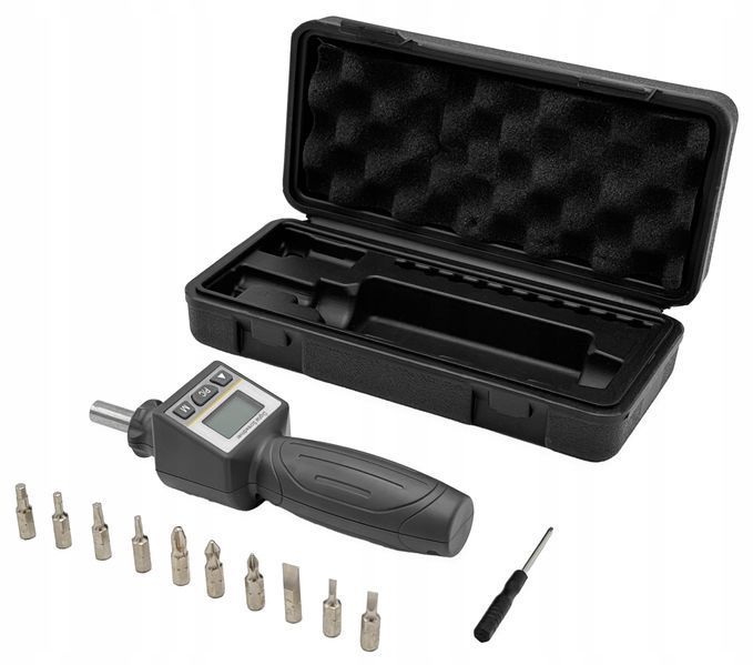 Zdjęcie Wkrętak dynamometryczny 1/4" cyfrowy 0.2 - 2 nm śrubokręt z bitami PROTESTER ANS-R-2 ANS-R-2,