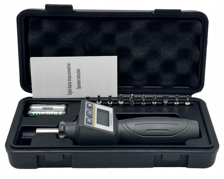 Zdjęcie Wkrętak dynamometryczny 1/4" cyfrowy 0.2 - 2 nm śrubokręt z bitami PROTESTER ANS-R-2 ANS-R-2,