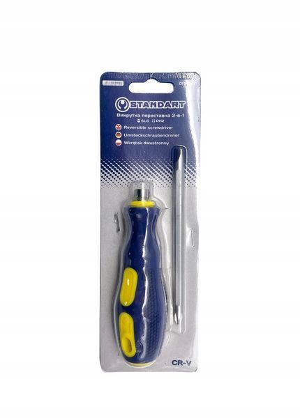 Photo Double-ended screwdriver ph2 and sl 6 mm 2-in-1 (cross and flat) STANDART DFS0602  DFS0602,