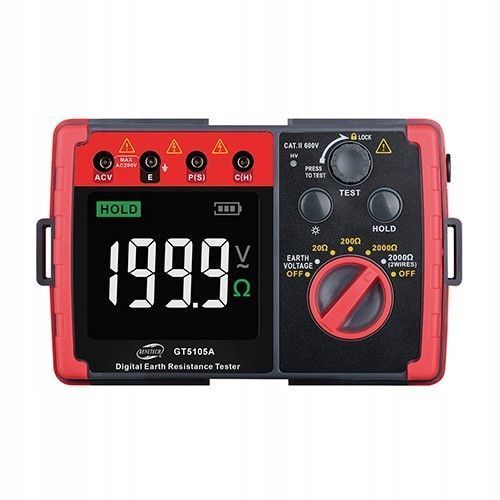 Фото Вимірювач опору заземлення 0&ndash;2000 Ом з дисплеєм LCD BENETECH GT5105A GT5105A,