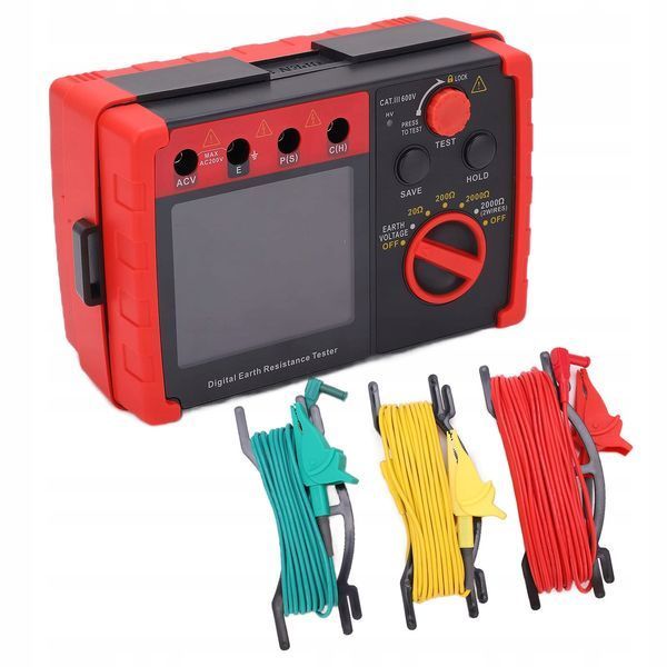 Фото Вимірювач опору заземлення 0&ndash;2000 Ом з дисплеєм LCD BENETECH GT5105A GT5105A,