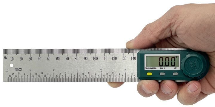 Zdjęcie Kątomierz elektroniczny cyfrowy kątownik 200 mm 360&deg; stopni podświetlany lcd PROTESTER 5423-200 5423-200,