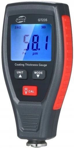 Zdjęcie Miernik tester czujnik grubości powłoki lakieru stal aluminium 0-1800 &micro;m BENETECH GT235 GT235,