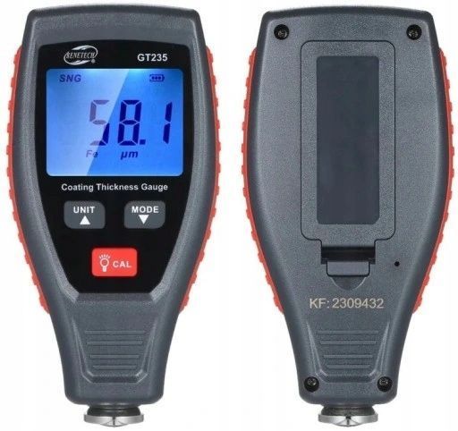Zdjęcie Miernik tester czujnik grubości powłoki lakieru stal aluminium 0-1800 &micro;m BENETECH GT235 GT235,
