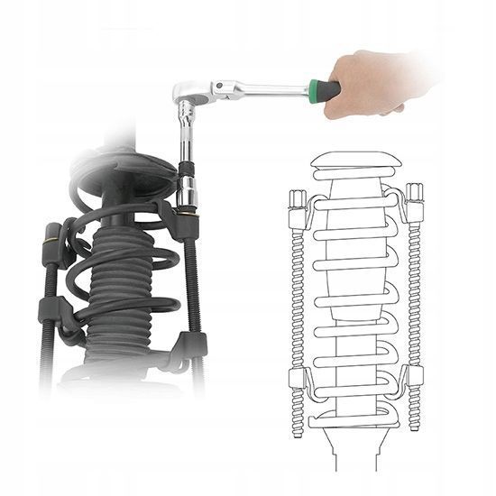 Photo Shock absorber spring compressor McPherson spring clamps 2 pcs 370 mm TOPTUL JEAC0137 JEAC0137,