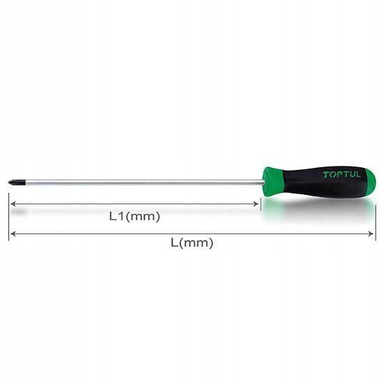 Zdjęcie Wkrętak PH2 philips krzyżakowy z magnesem 400 mm śrubokręt PH2x400 TOPTUL FBCB0240 FBCB0240,