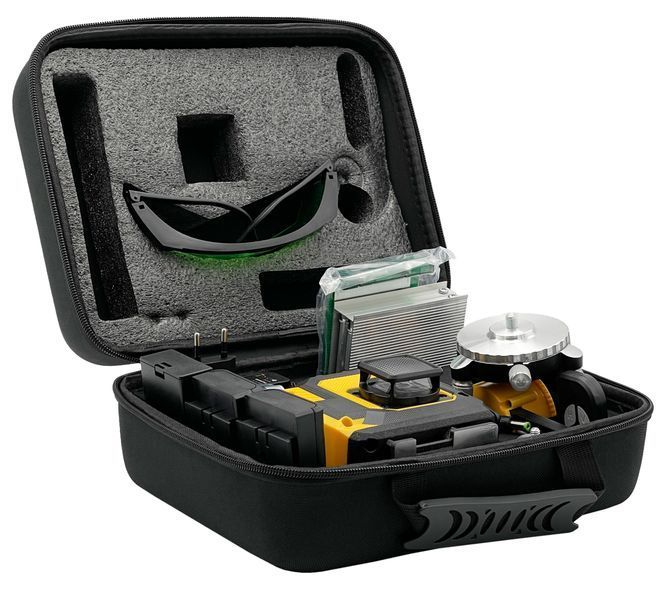 Zdjęcie Poziomnica laserowa poziomica 4d 16 linii krzyżowa 360 laser zestaw statyw PROTESTER LL616G-TR LL616G-TR,
