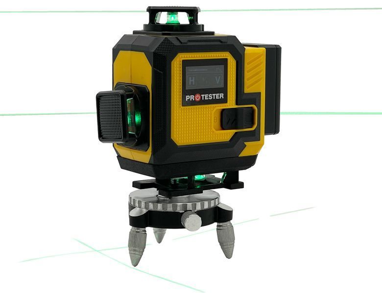 Zdjęcie Poziomnica laserowa poziomica 4d 16 linii krzyżowa 360 laser zestaw statyw PROTESTER LL616G-TR LL616G-TR,