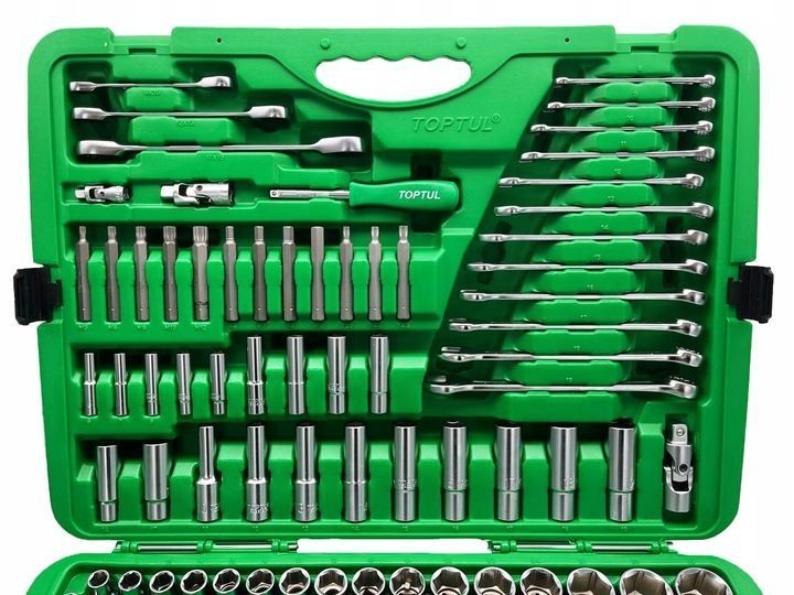 Photo Mixed tool set 163 pcs 1/4" 3/8" 1/2" in carry case TOPTUL GCAI163R GCAI163R,