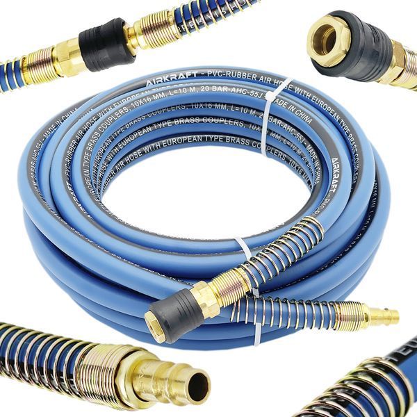 Photo Pneumatic hose 20 m for compressor 20 bar 6x12 mm rubber crimped AIRKRAFT AHC-55D AHC-55D,
