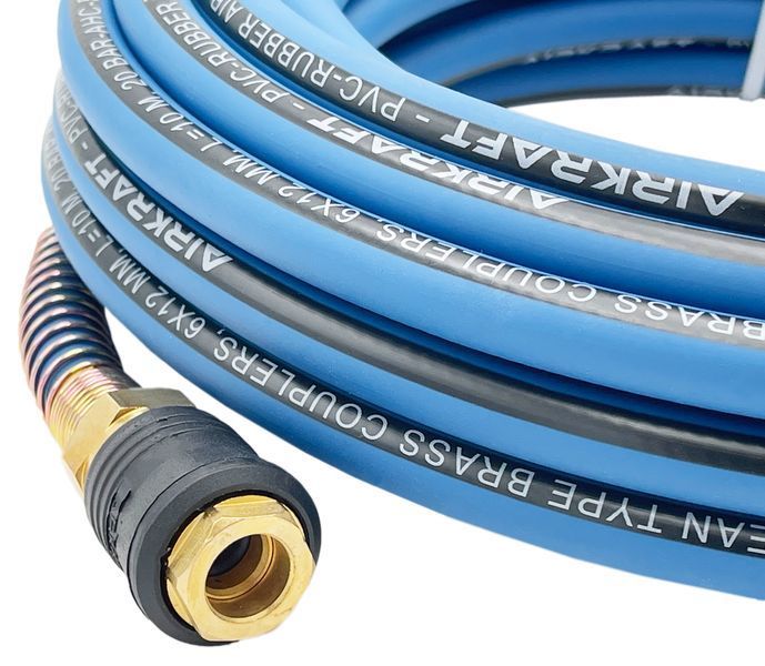 Photo Pneumatic hose 20 m for compressor 20 bar 6x12 mm rubber crimped AIRKRAFT AHC-55D AHC-55D,