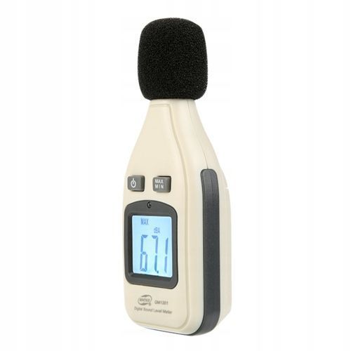 Zdjęcie Sonometr - miernik natężenia poziomu dźwięku, głośności decybelomierz LCD BENETECH GM1351 GM1351,