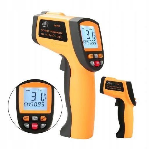 Zdjęcie Pirometr termometr bezkontaktowy laserowy bezdotykowy podczerwień -50 +950&deg;C BENETECH GM900 GM900,