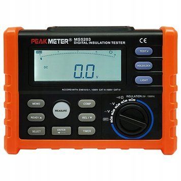 Photo Insulation resistance meter 0&ndash;10 G&Omega; digital tester megohmmeter PEAKMETER MS5203 MS5203,