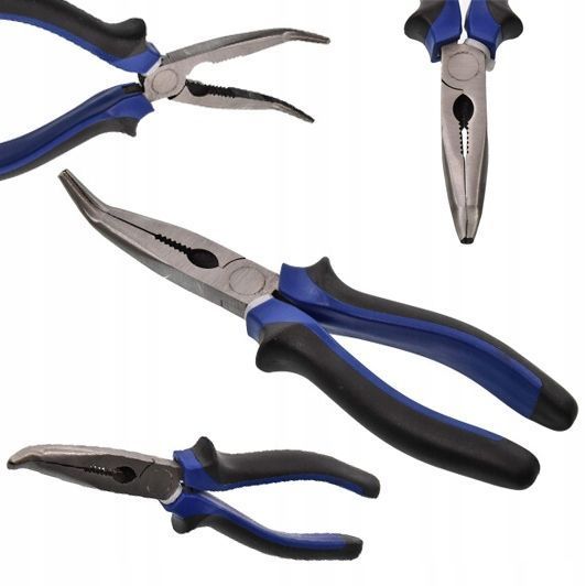 Zdjęcie Szczypce wydłużone zagięte 200 mm 8" kombinerki długie uniwersalne cr-v STANDART PLBN0108 PLBN0108,