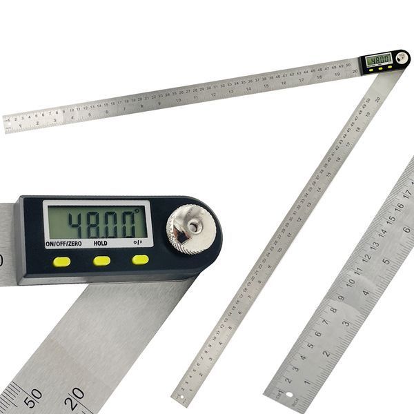 Zdjęcie Kątomierz elektroniczny cyfrowy kątownik 500 mm 360&deg; stopni podświetlany lcd PROTESTER 5422-500 5422-500,