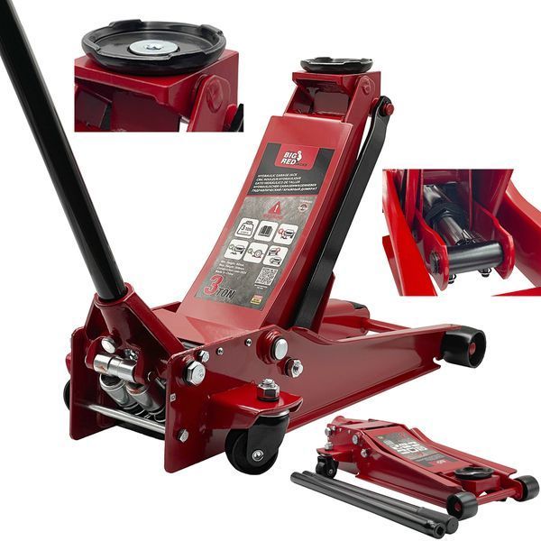 Zdjęcie Podnośnik niskoprofilowy 3 t 80-508 mm 2-tłoki żaba lewarek niski samochodowy TORIN TZ830026X TZ830026X,