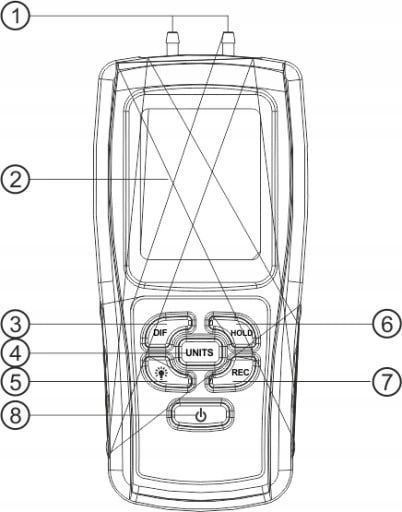 Zdjęcie Manometr cyfrowy miernik ciśnienia tester podciśnienia 0 - 0.100 bar USB BENETECH GM510 GM510,