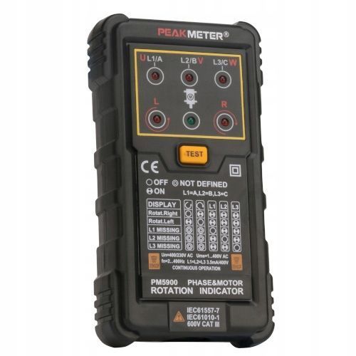 Фото Тестер чергування фаз AC 120&ndash;400V PEAKMETER PM5900 PM5900,