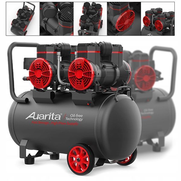 Photo 50l oil-free 4-piston compressor 220v with separator AUARITA 2-1450X2F50-220 2-1450X2F50-220,