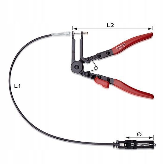 Photo Cable-operated hose clamp pliers 630 mm for band clamps TOPTUL JDAM0163 JDAM0163,